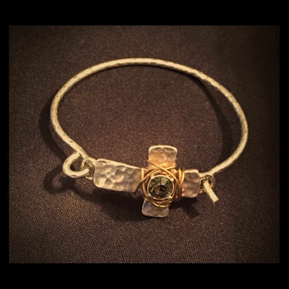 Silver cross bracelet